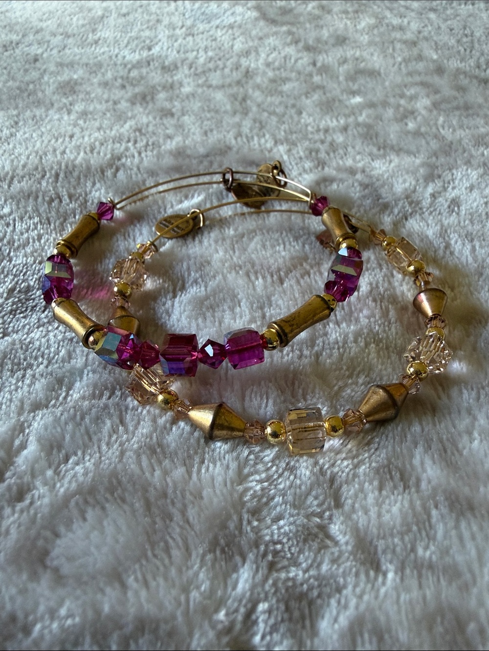 Alex and Ani Gold Swarovski Crystal Beaded Bracelets